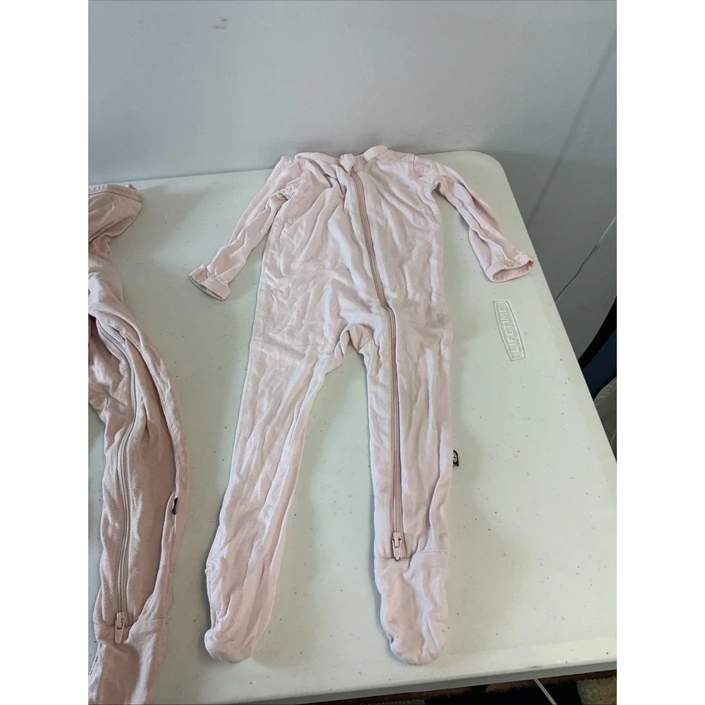 Lot of 4 Kyte bamboo zippy sleeper Solid Pink size 6-12‎ mos Bamboo Girls